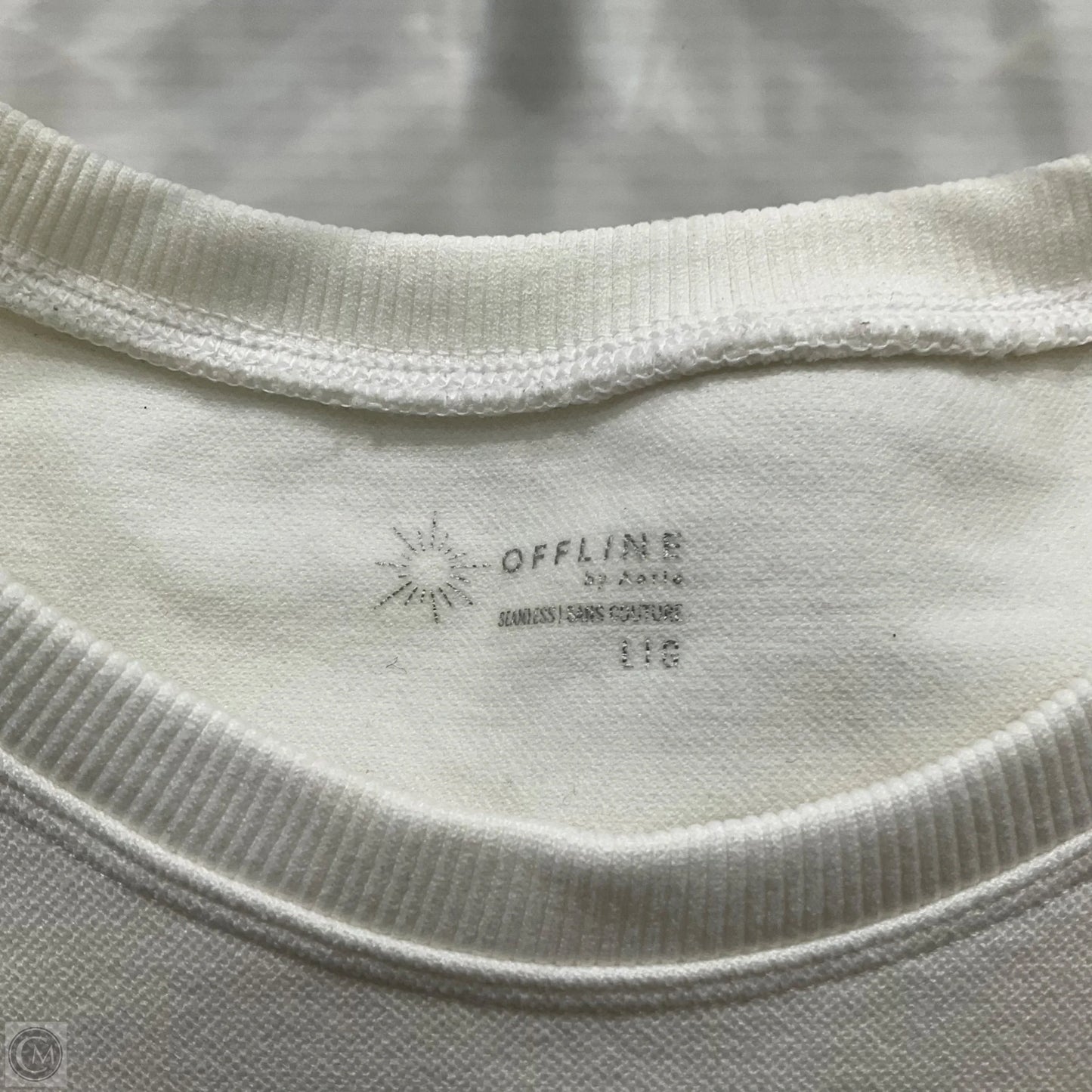 Top Short Sleeve By Aerie In White, Size: L