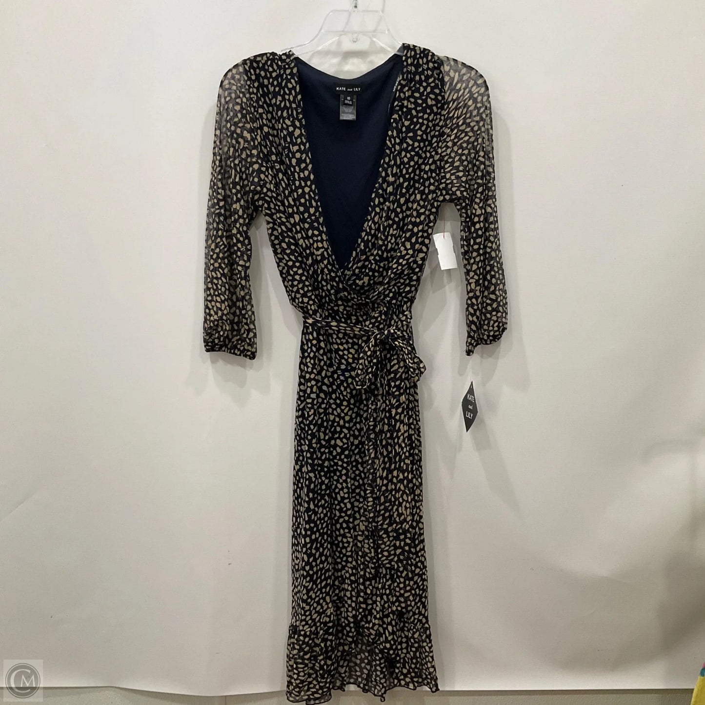 Dress Casual Midi By Clothes Mentor In Black & Brown, Size: 10