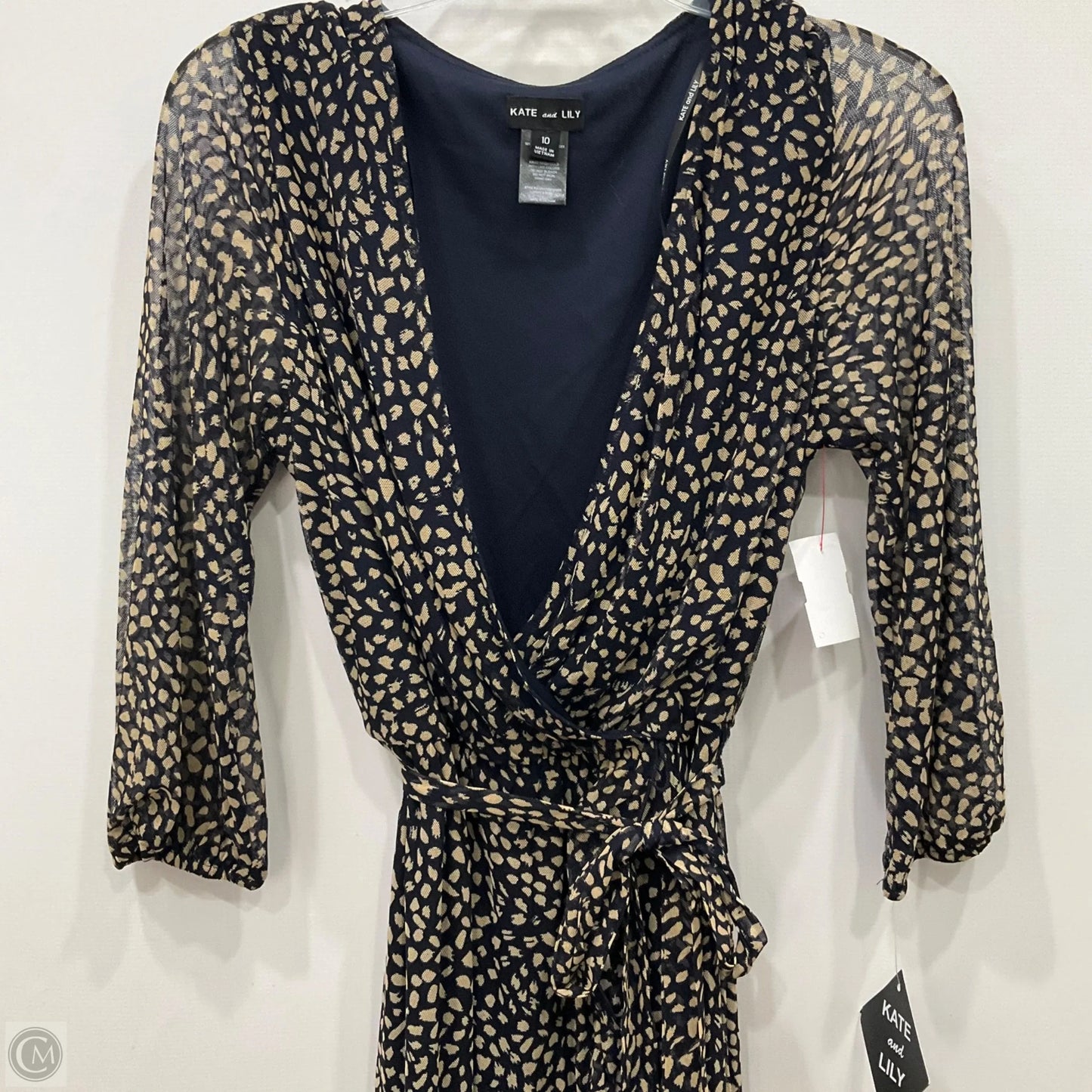 Dress Casual Midi By Clothes Mentor In Black & Brown, Size: 10