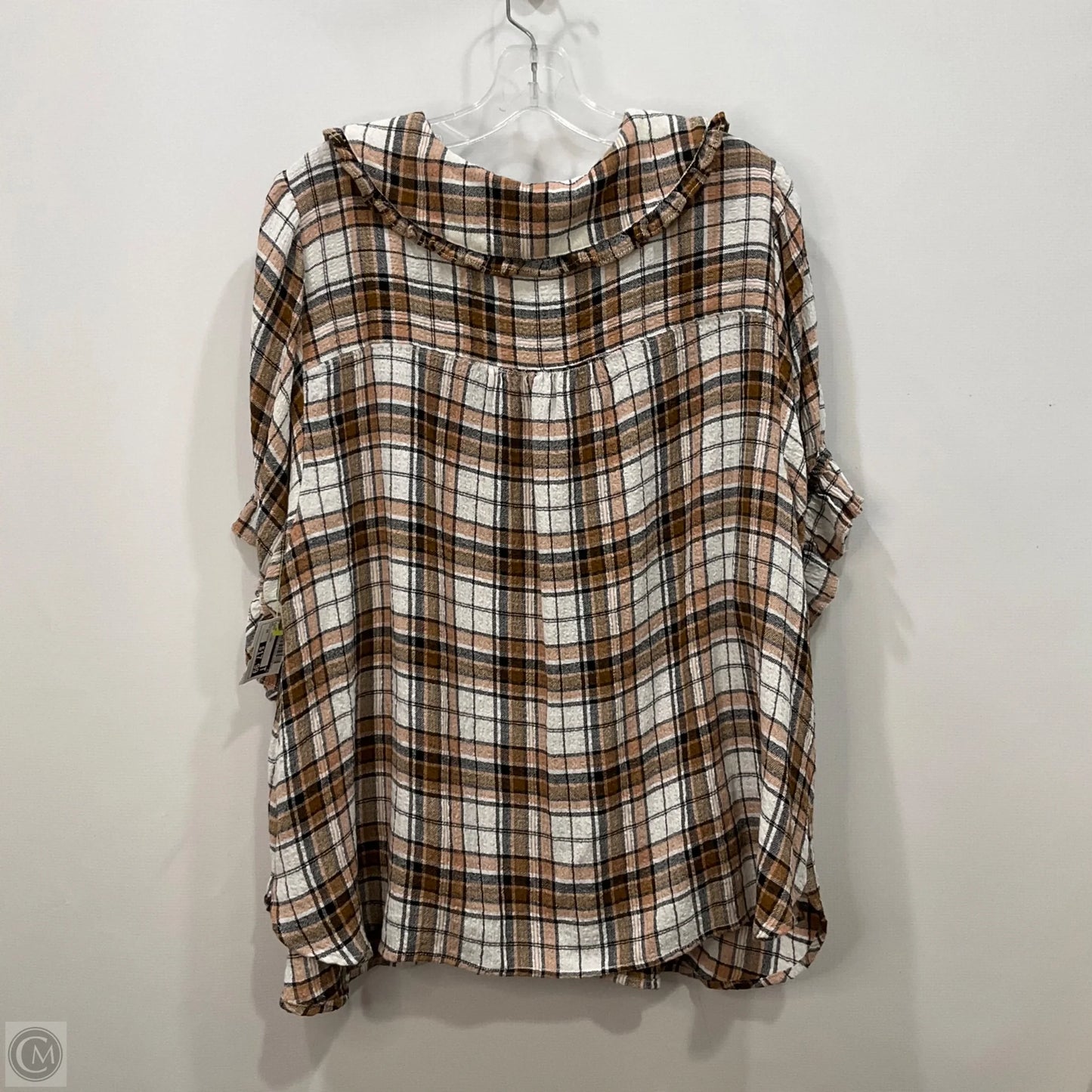 Top Short Sleeve By Pilcro In Plaid Pattern, Size: 2x