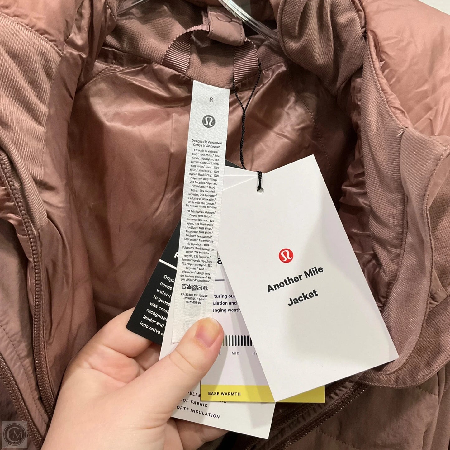 Jacket Puffer & Quilted By Lululemon In Mauve, Size: 8