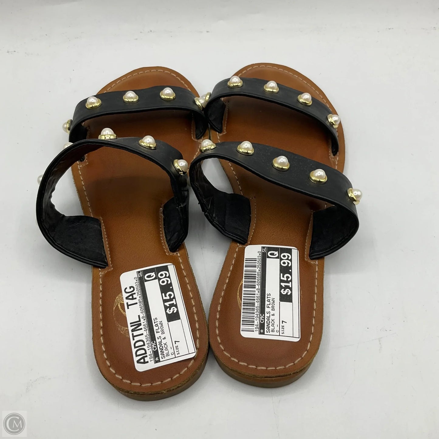 Sandals Flats By Cmc In Black & Brown, Size: 7