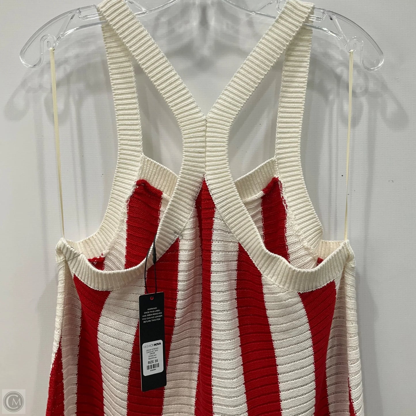 Dress Casual Short By Fashion Nova In Red & White, Size: 3x