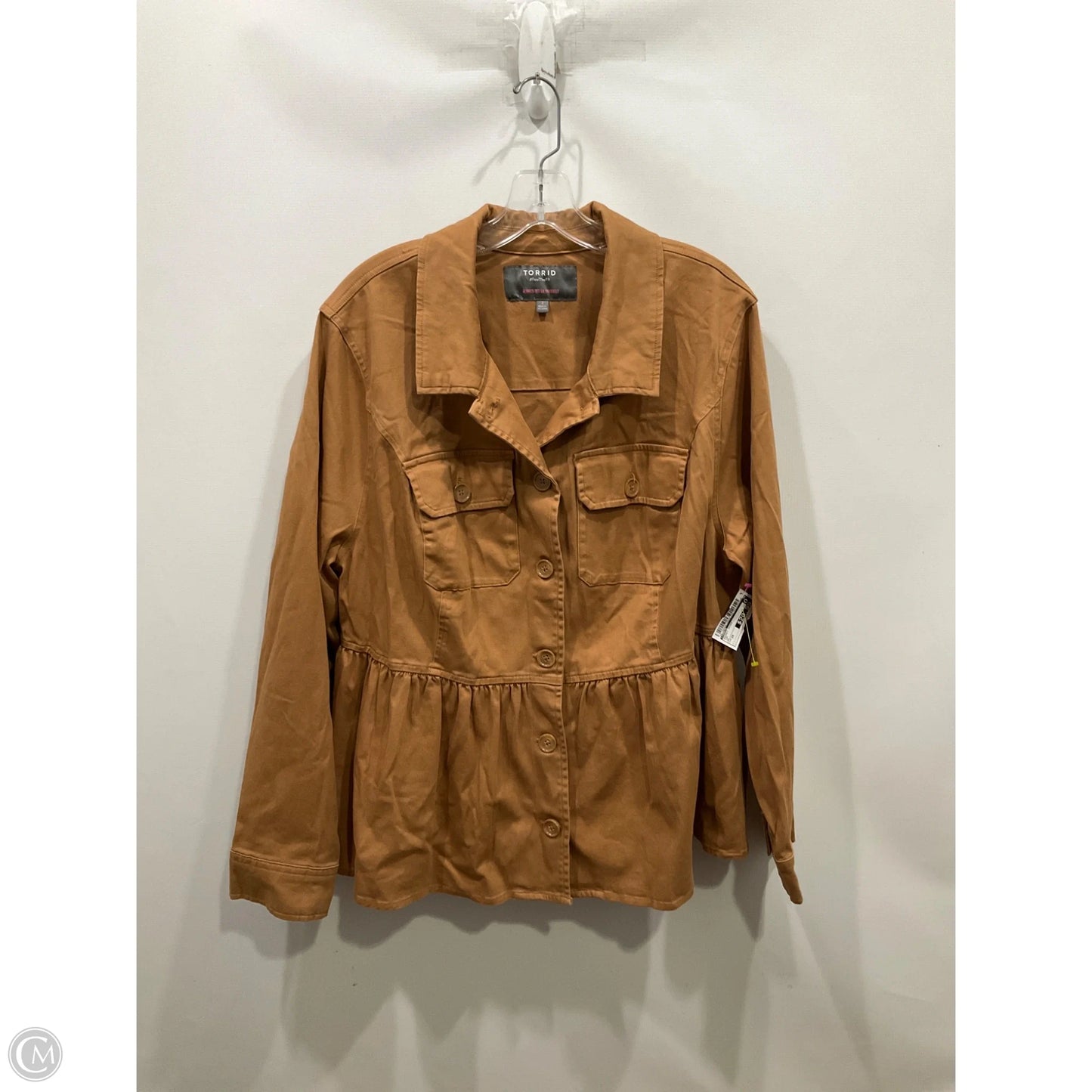Jacket Shirt By Torrid In Tan, Size: 2x