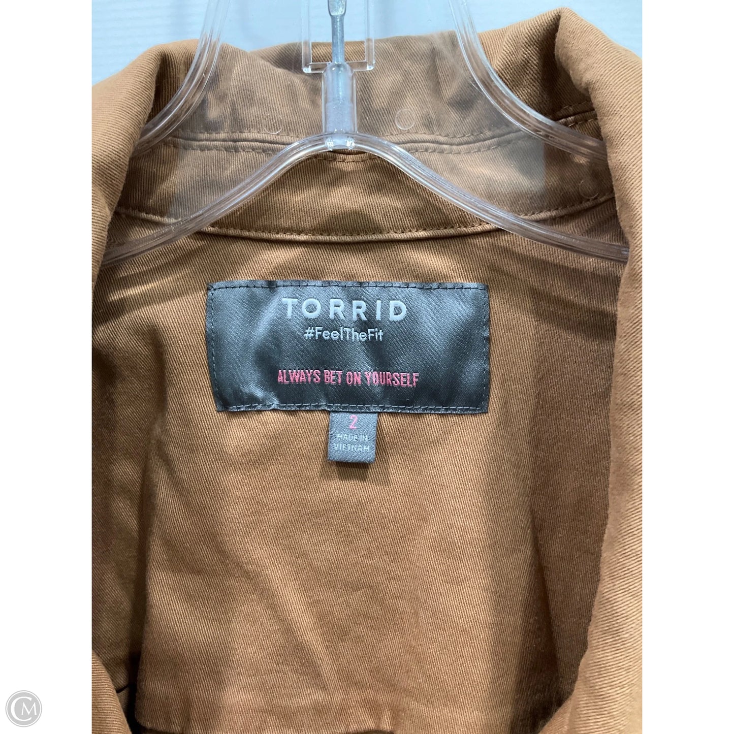 Jacket Shirt By Torrid In Tan, Size: 2x