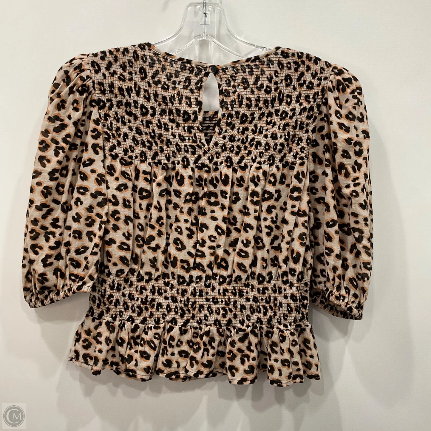 Top Short Sleeve By Free People In Animal Print, Size: M
