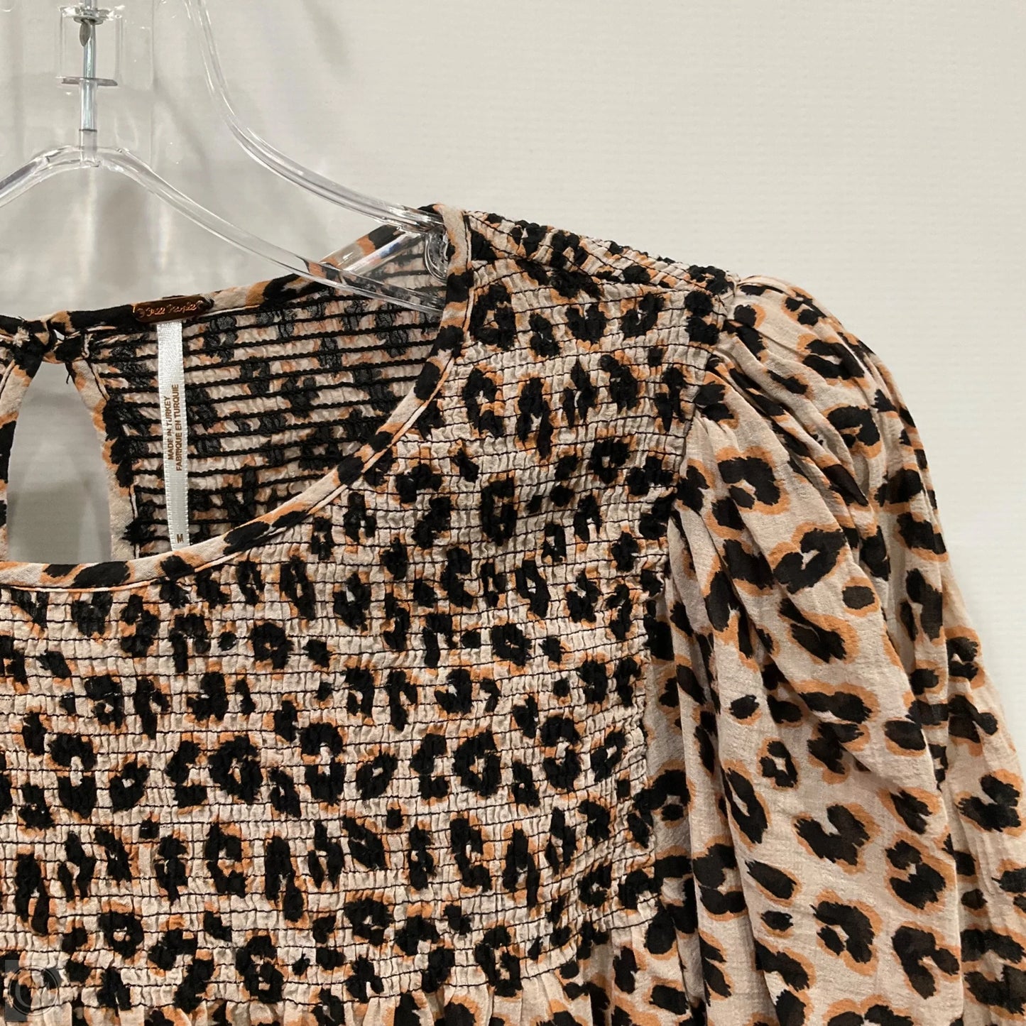 Top Short Sleeve By Free People In Animal Print, Size: M