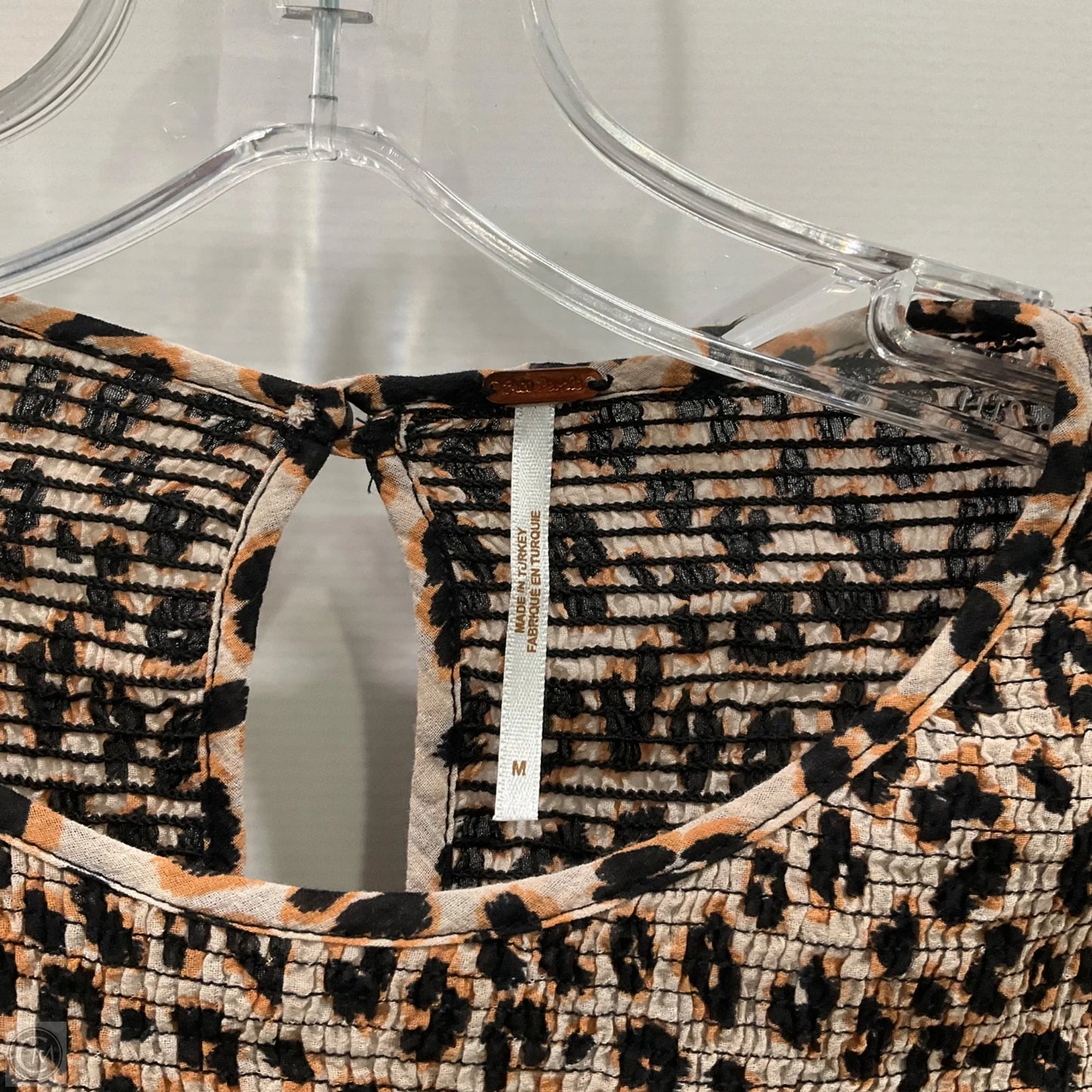 Top Short Sleeve By Free People In Animal Print, Size: M