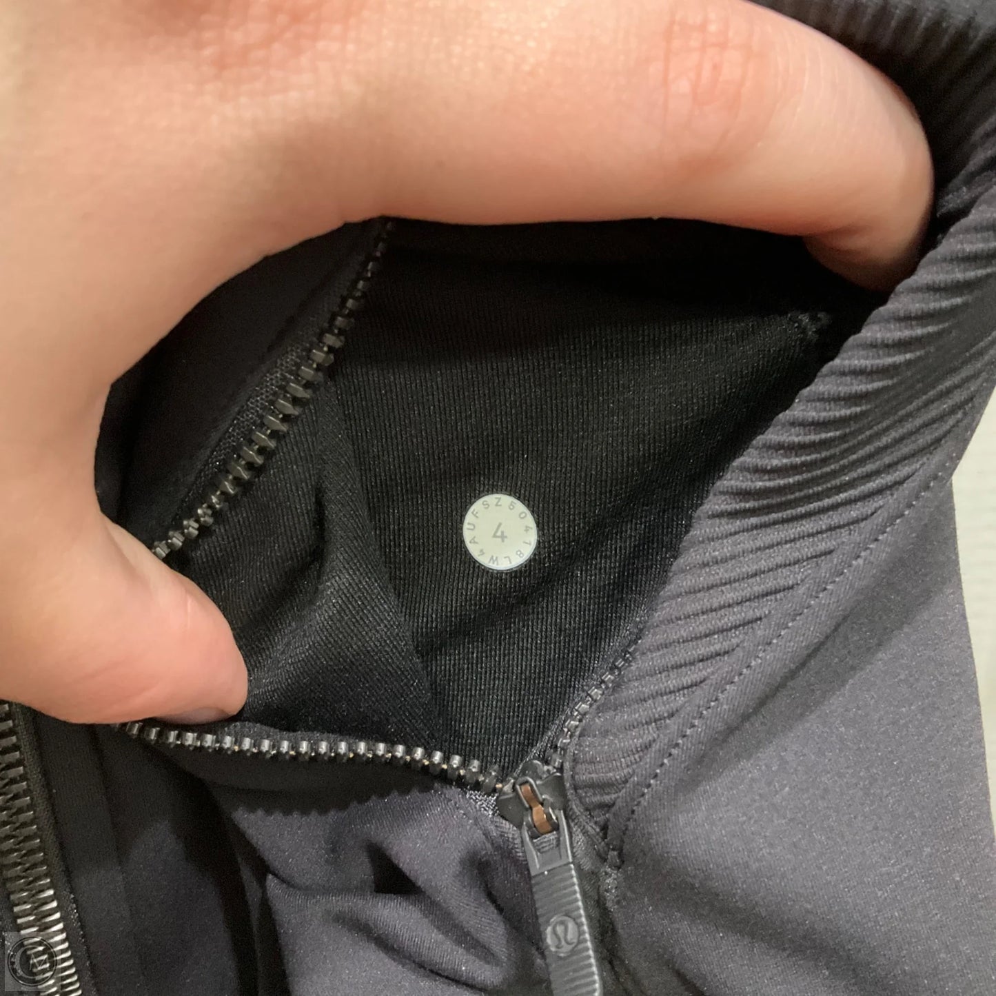 Athletic Jacket By Lululemon In Black, Size: 4