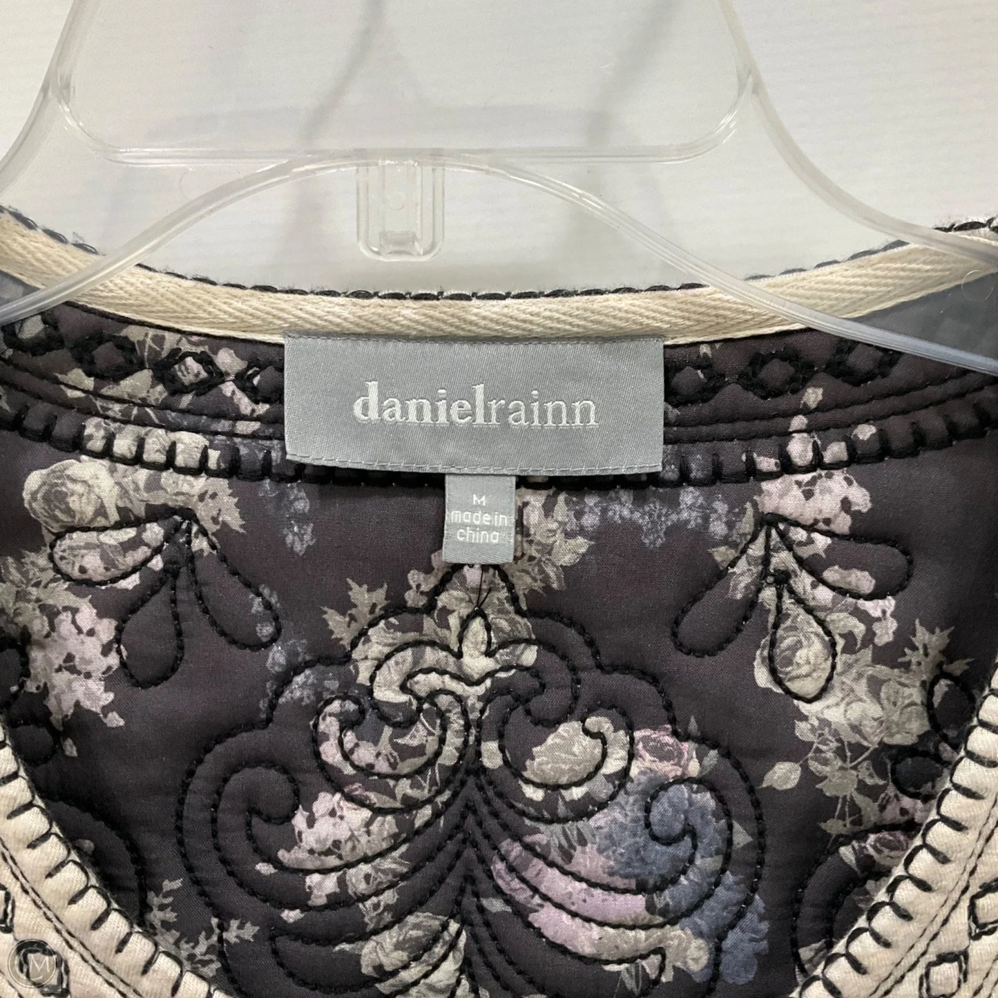 Cardigan By Daniel Rainn In Black & Cream, Size: M