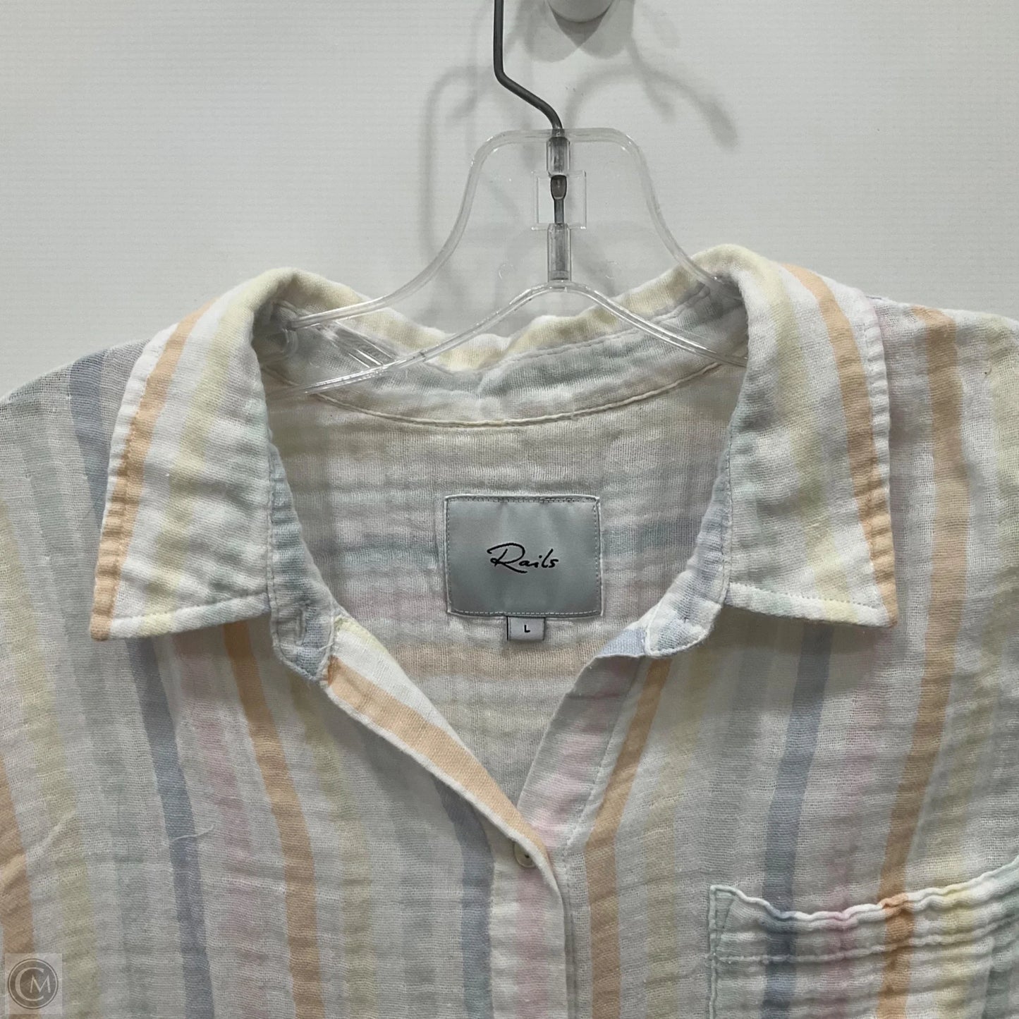 Top Long Sleeve By Rails In Striped Pattern, Size: L