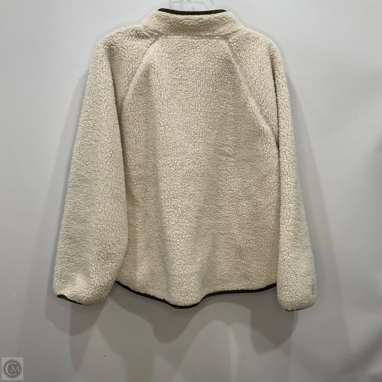 Jacket Fleece By Clothes Mentor In Cream & Green, Size: M