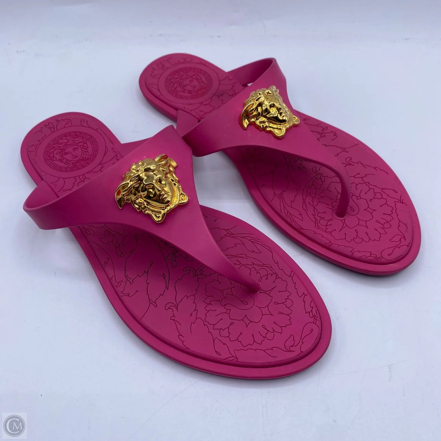 Sandals Luxury Designer By Versace In Pink, Size: 5.5