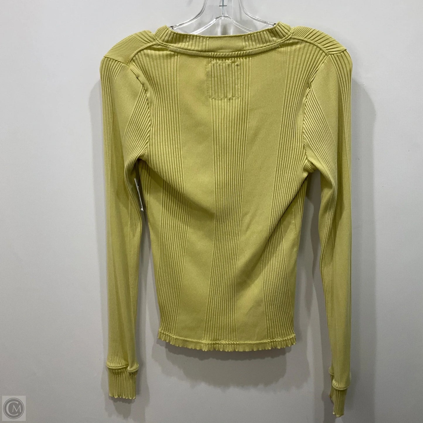 Top Long Sleeve By Aerie In Yellow, Size: M