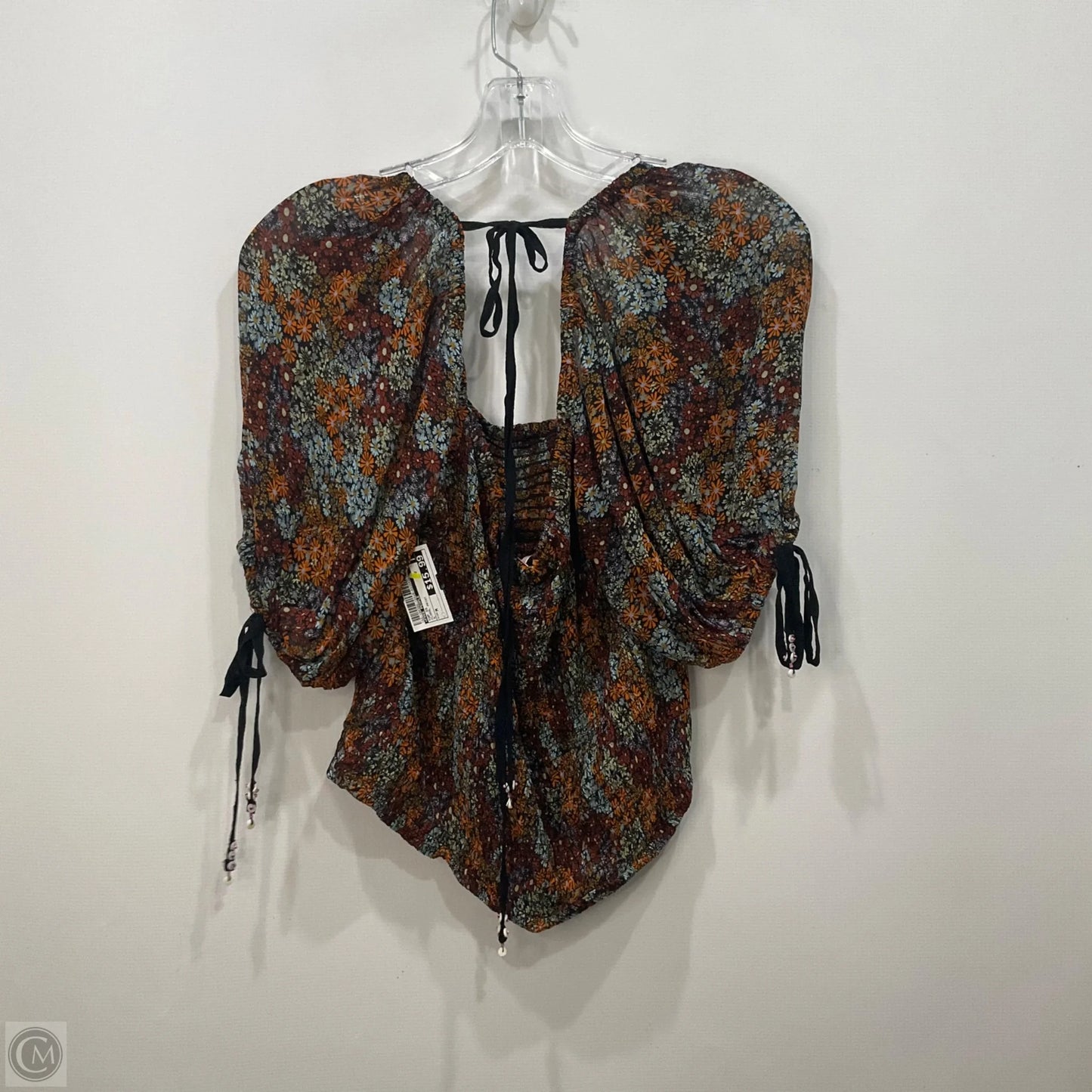 Top Short Sleeve By Free People In Floral Print, Size: M