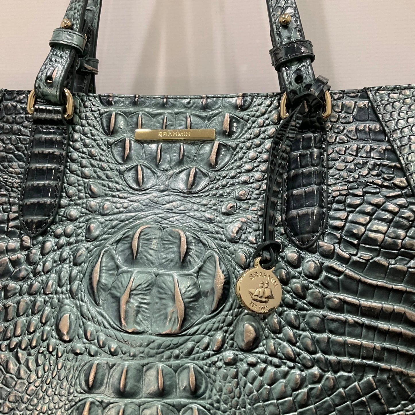 Handbag Designer By Brahmin, Size: Large