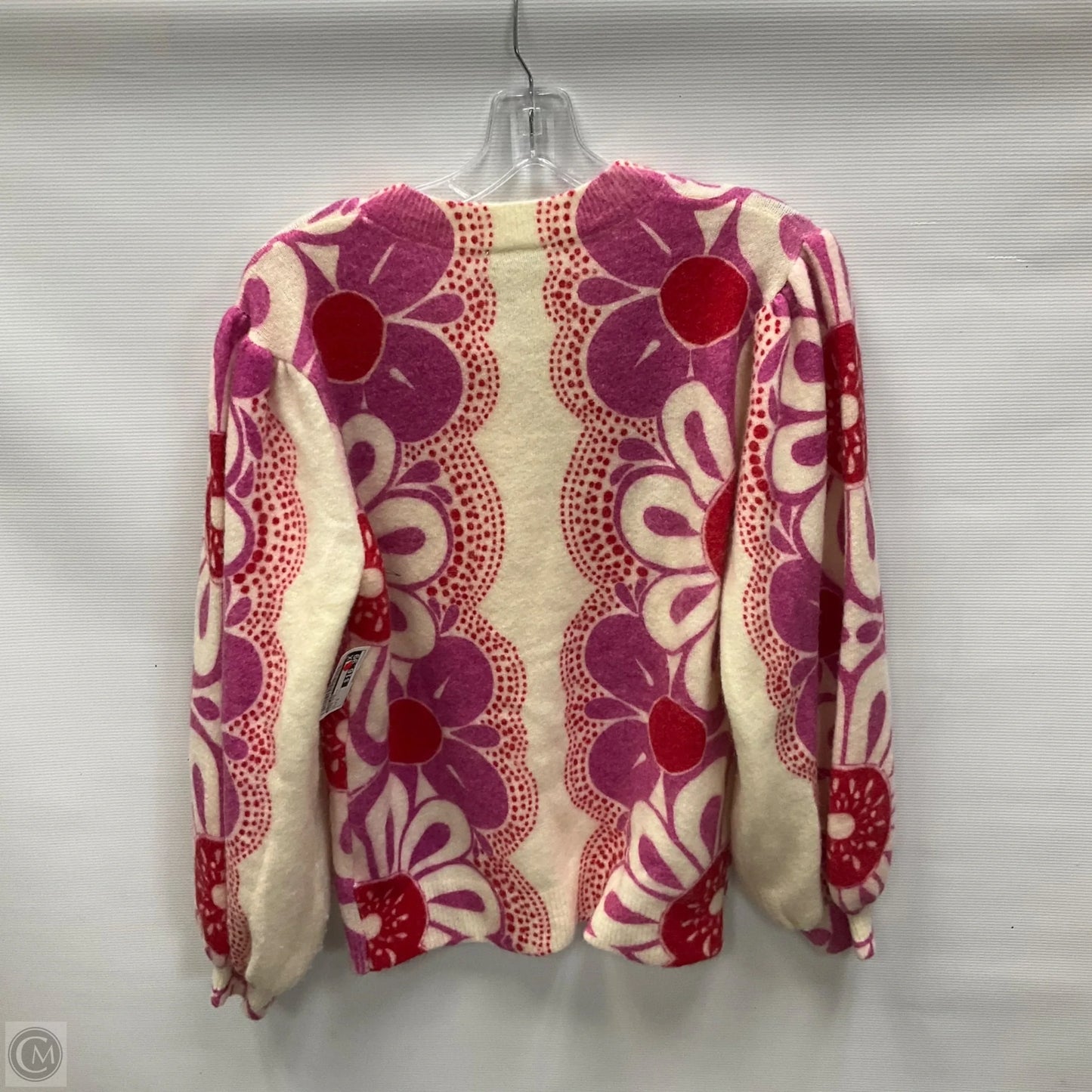 Cardigan By Farm Rio In Pink & White, Size: S