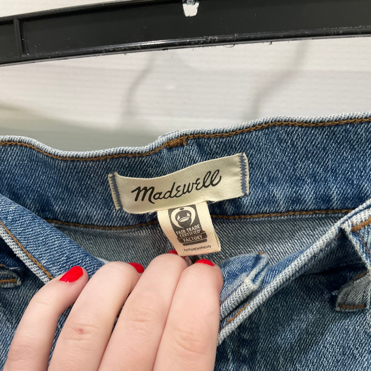 Jeans Straight By Madewell In Blue Denim, Size: 10