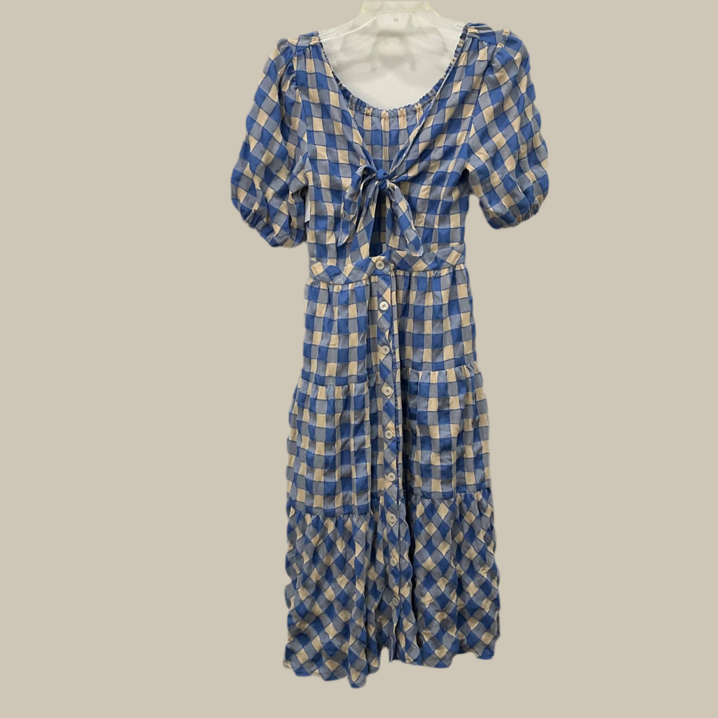 Dress Casual Maxi By Clothes Mentor In Blue & Cream, Size: M