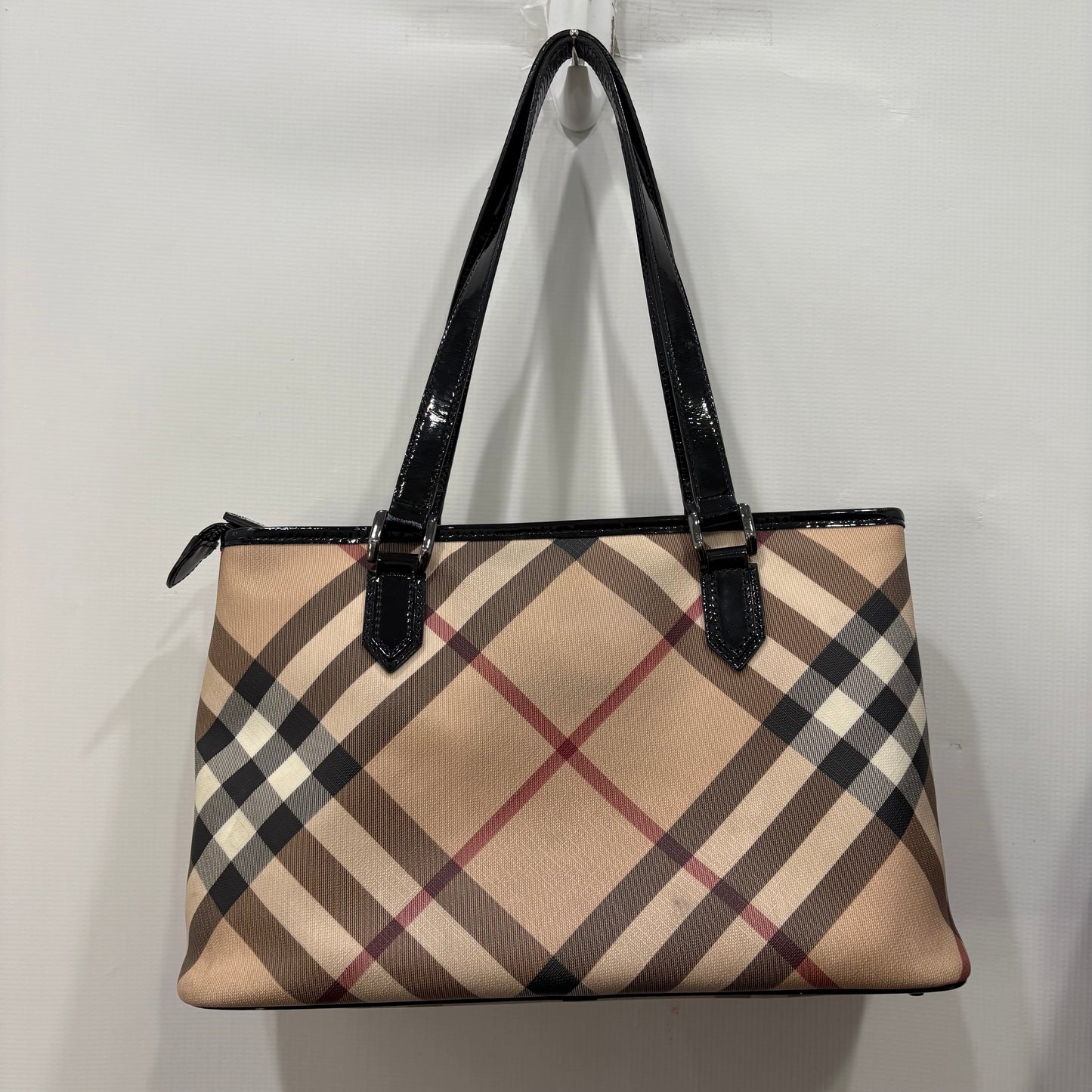 SUPERNOVA TOTE - AS IS By Burberry In Plaid Pattern, Size:Medium