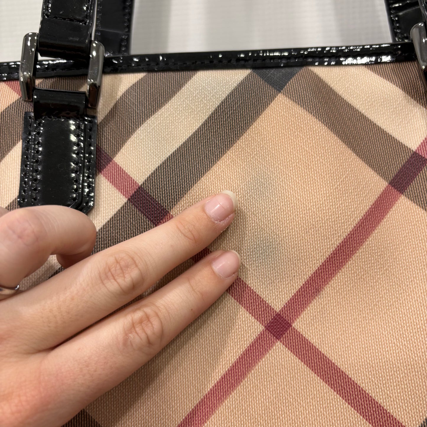 SUPERNOVA TOTE - AS IS By Burberry In Plaid Pattern, Size:Medium