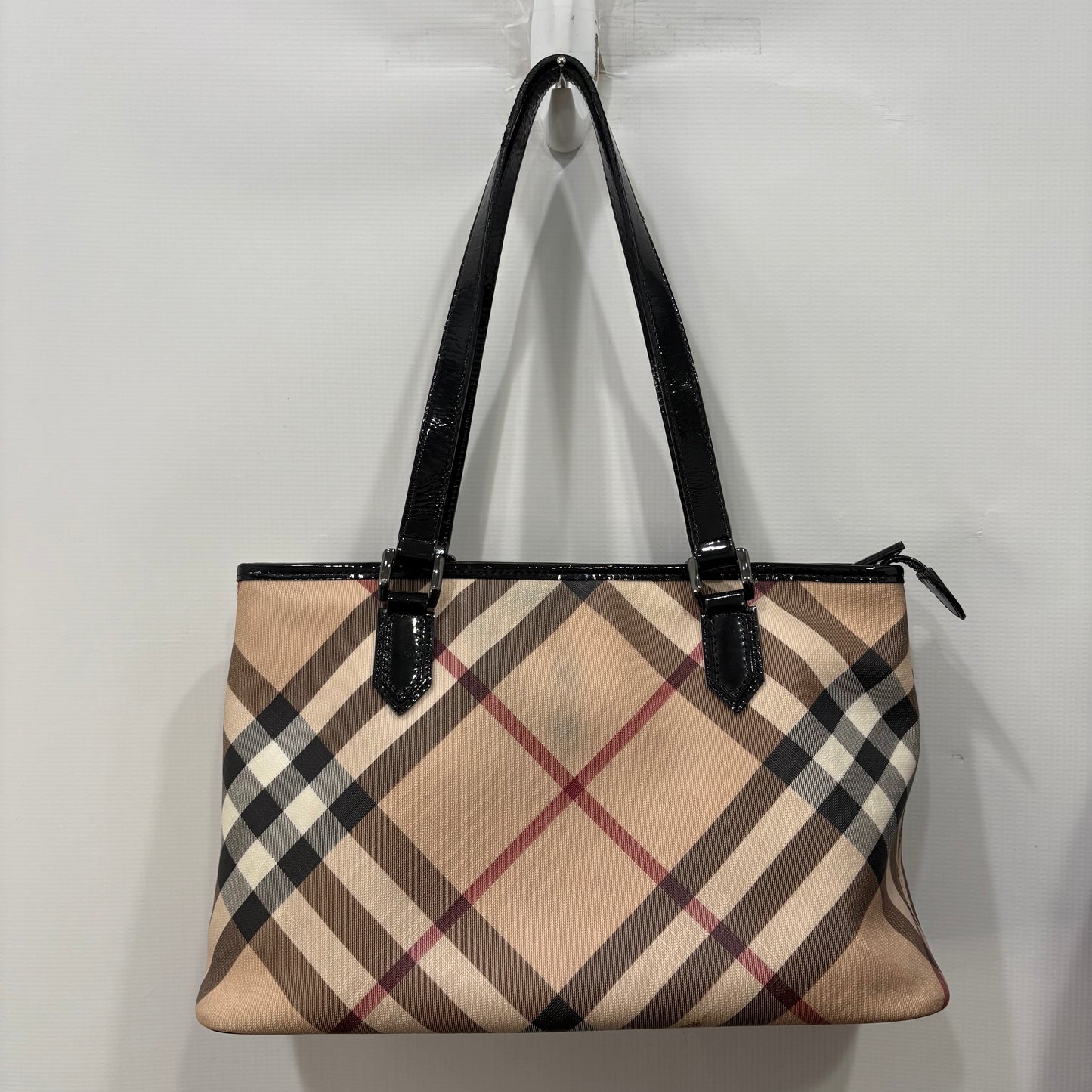 SUPERNOVA TOTE - AS IS By Burberry In Plaid Pattern, Size:Medium