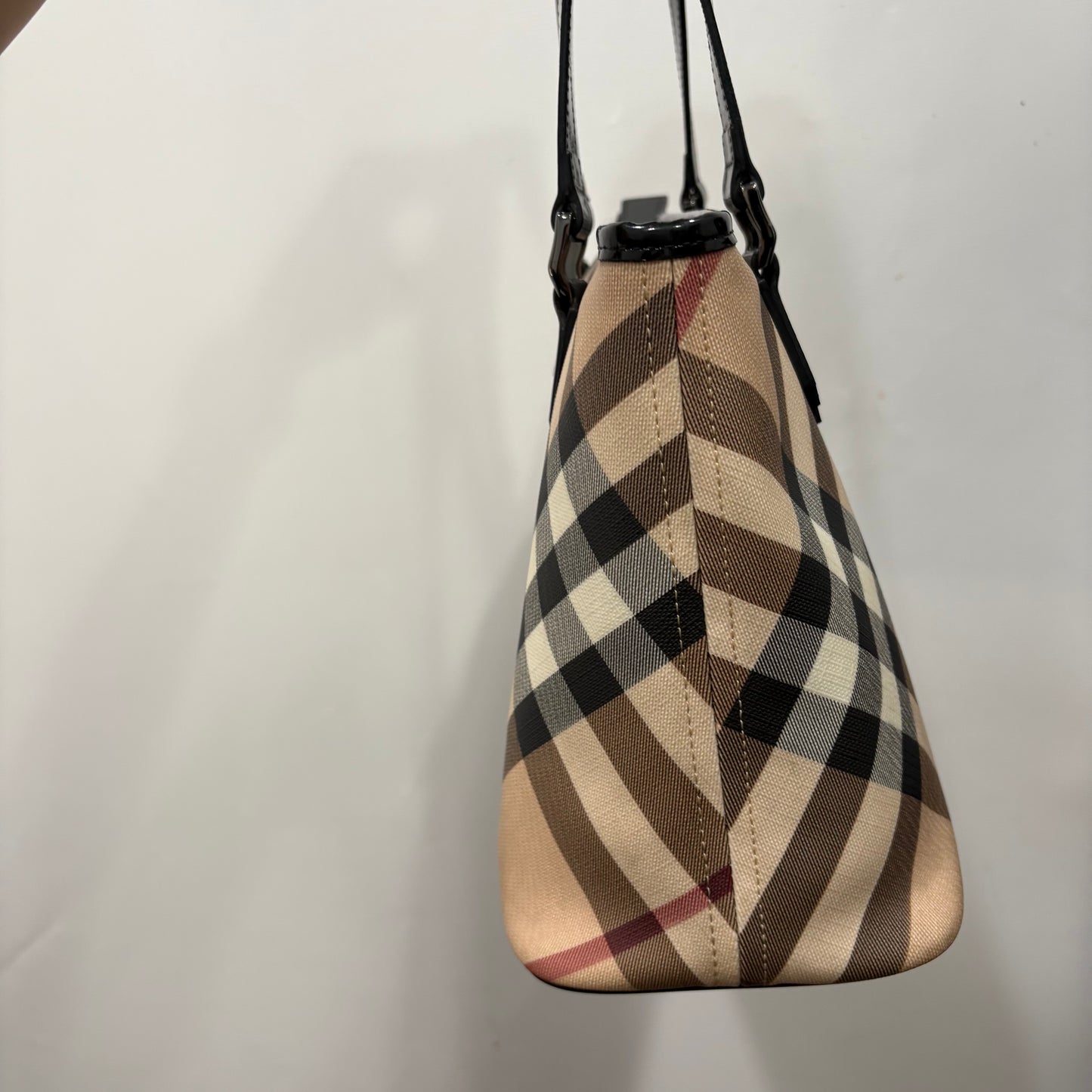 SUPERNOVA TOTE - AS IS By Burberry In Plaid Pattern, Size:Medium