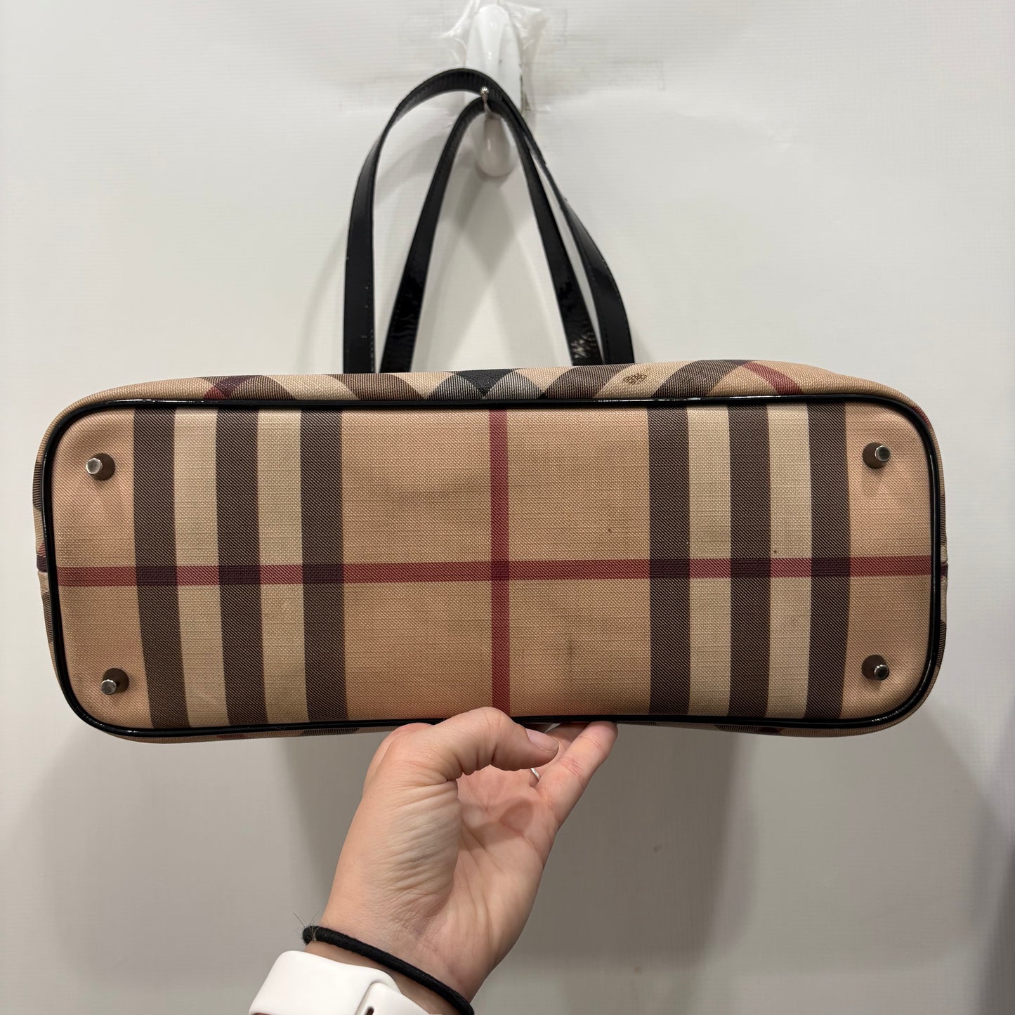 SUPERNOVA TOTE - AS IS By Burberry In Plaid Pattern, Size:Medium