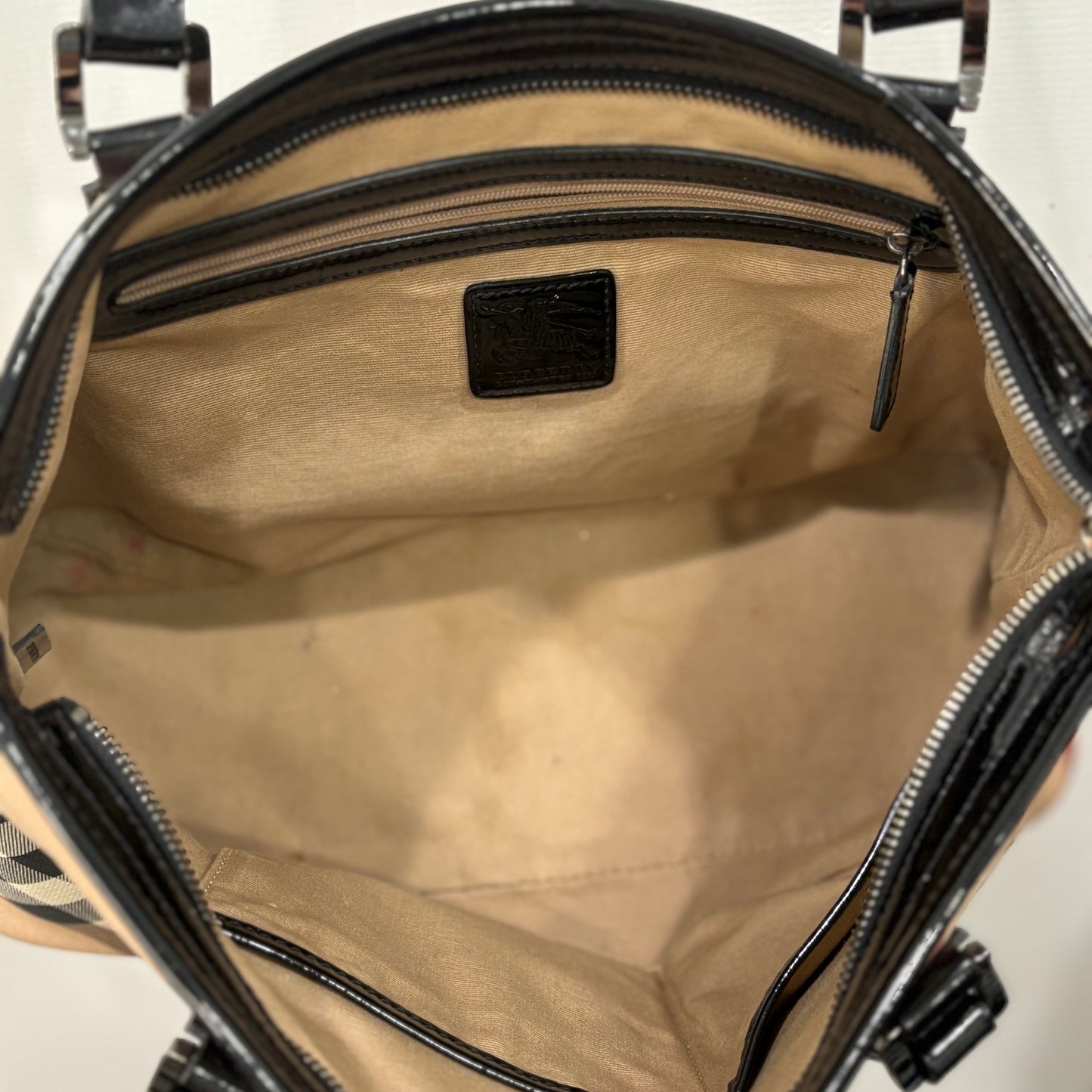 SUPERNOVA TOTE - AS IS By Burberry In Plaid Pattern, Size:Medium