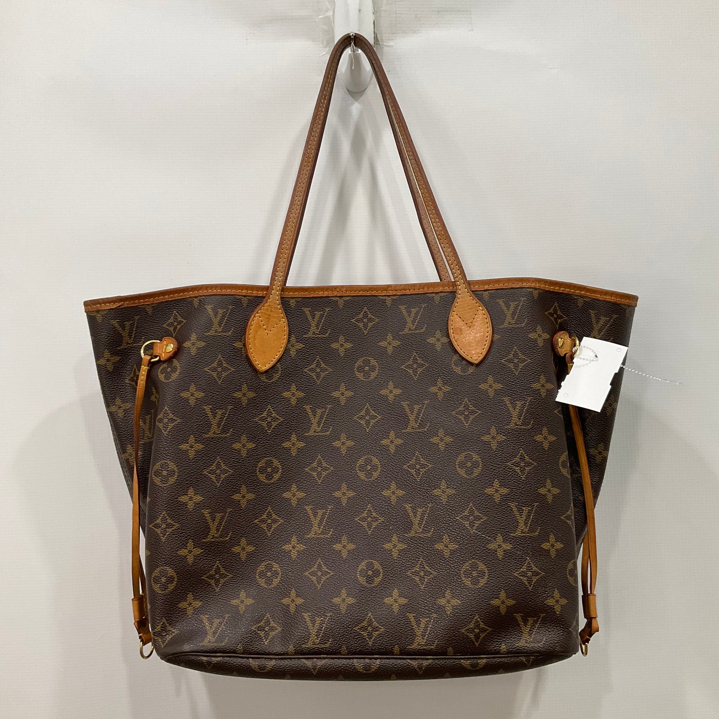 Neverfull Handbag Luxury Designer By Louis Vuitton In Brown, Size:Medium