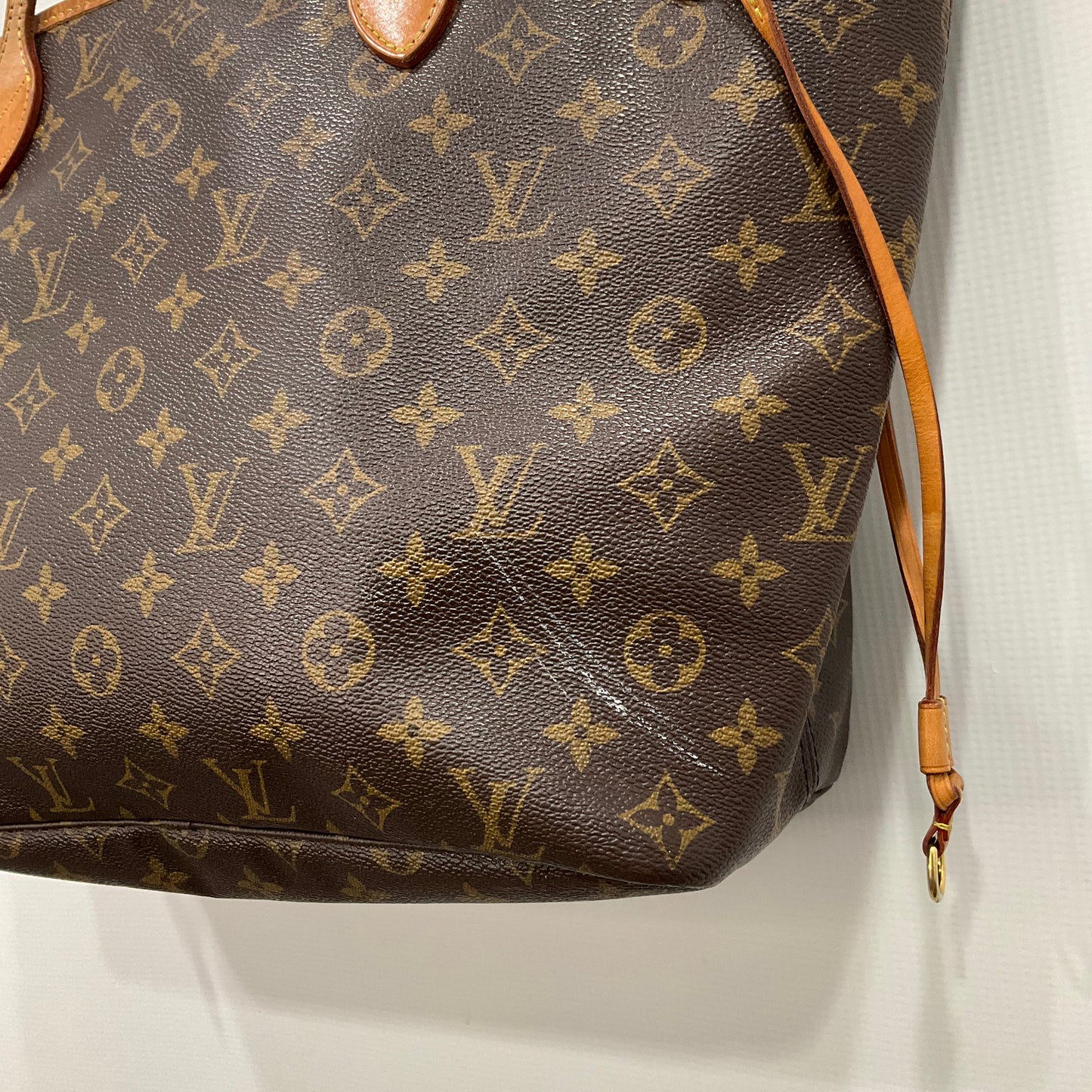 Neverfull Handbag Luxury Designer By Louis Vuitton In Brown, Size:Medium