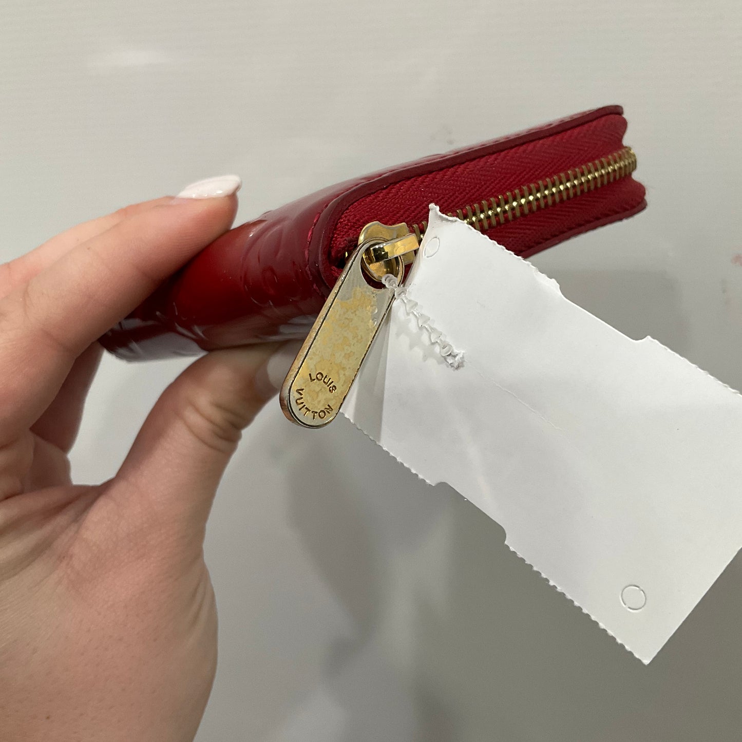 Vernis Zippy Wallet Wallet Luxury Designer By Louis Vuitton In Red, Size:Small