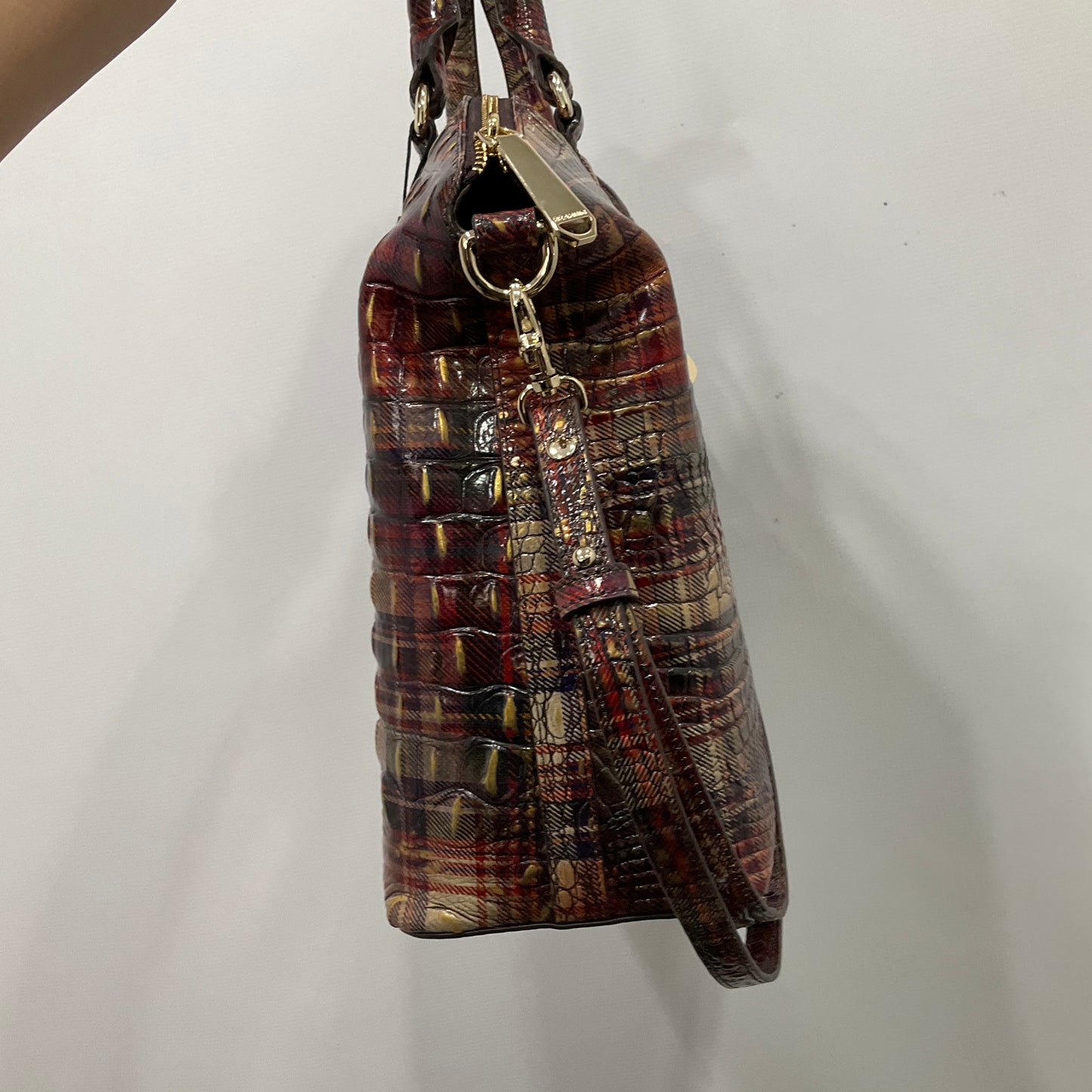 HANDBAG DESIGNER by BRAHMIN In PLAID PATTERN, Size: LARGE