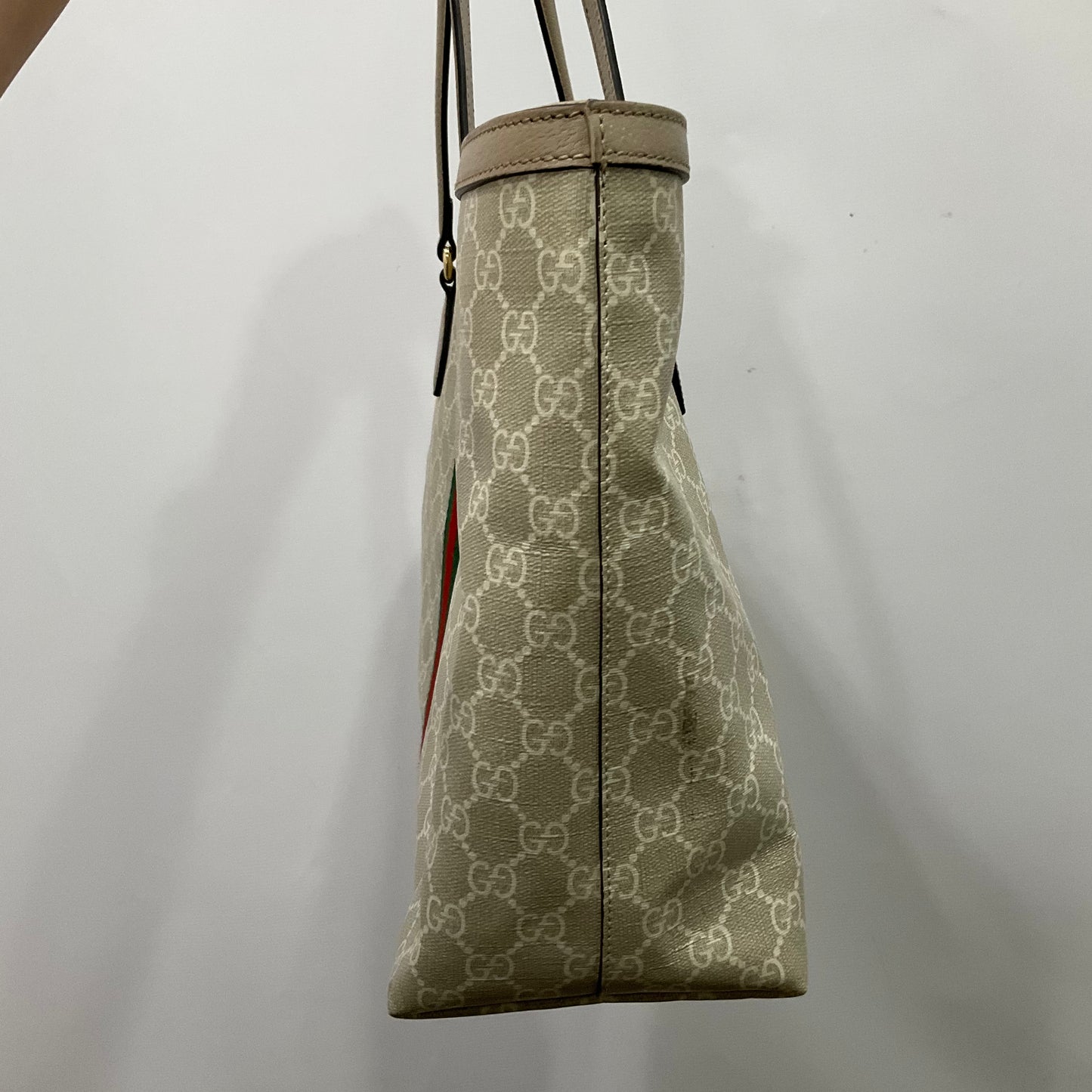 Ophidia Tote Handbag Luxury Designer By Gucci In Beige, Size:Medium
