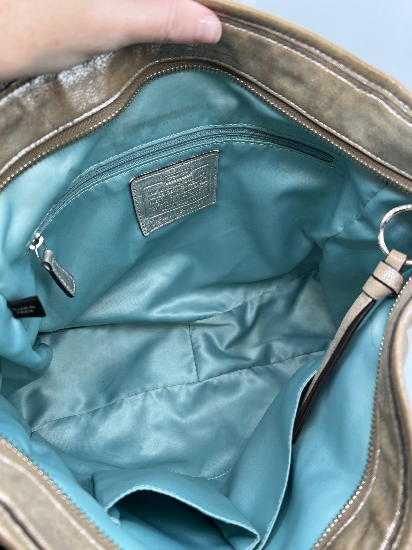 HANDBAG DESIGNER by COACH In SILVER, Size: LARGE