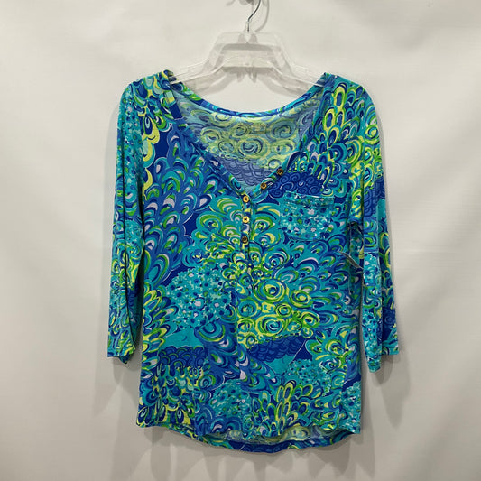 Blue Green Top Long Sleeve Lilly Pulitzer, Size S