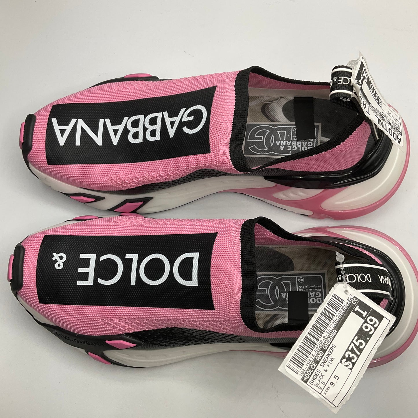 Shoes Sneakers By Dolce And Gabbana In Black & Pink, Size: 9.5