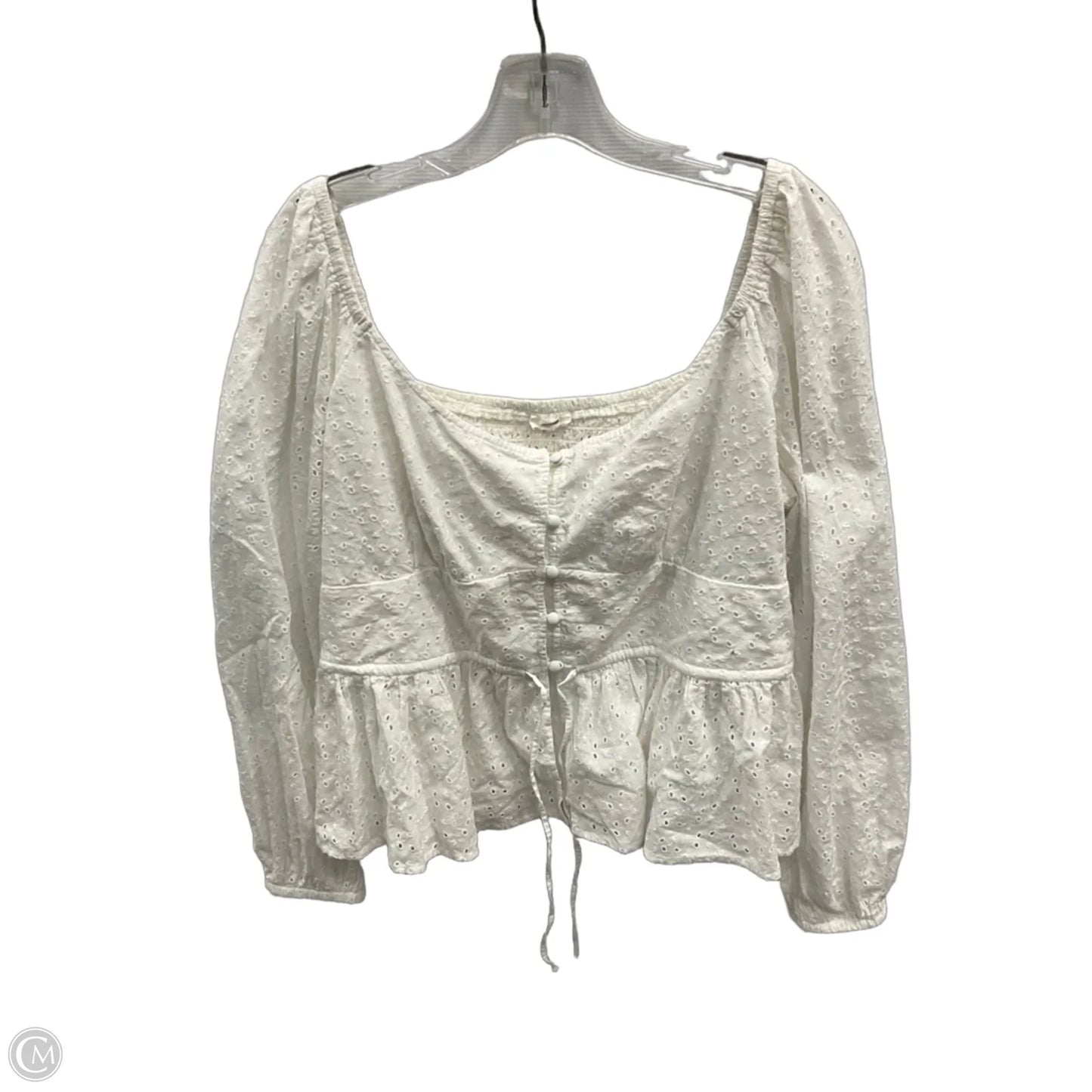 Top Long Sleeve By Aerie In White, Size: Xl