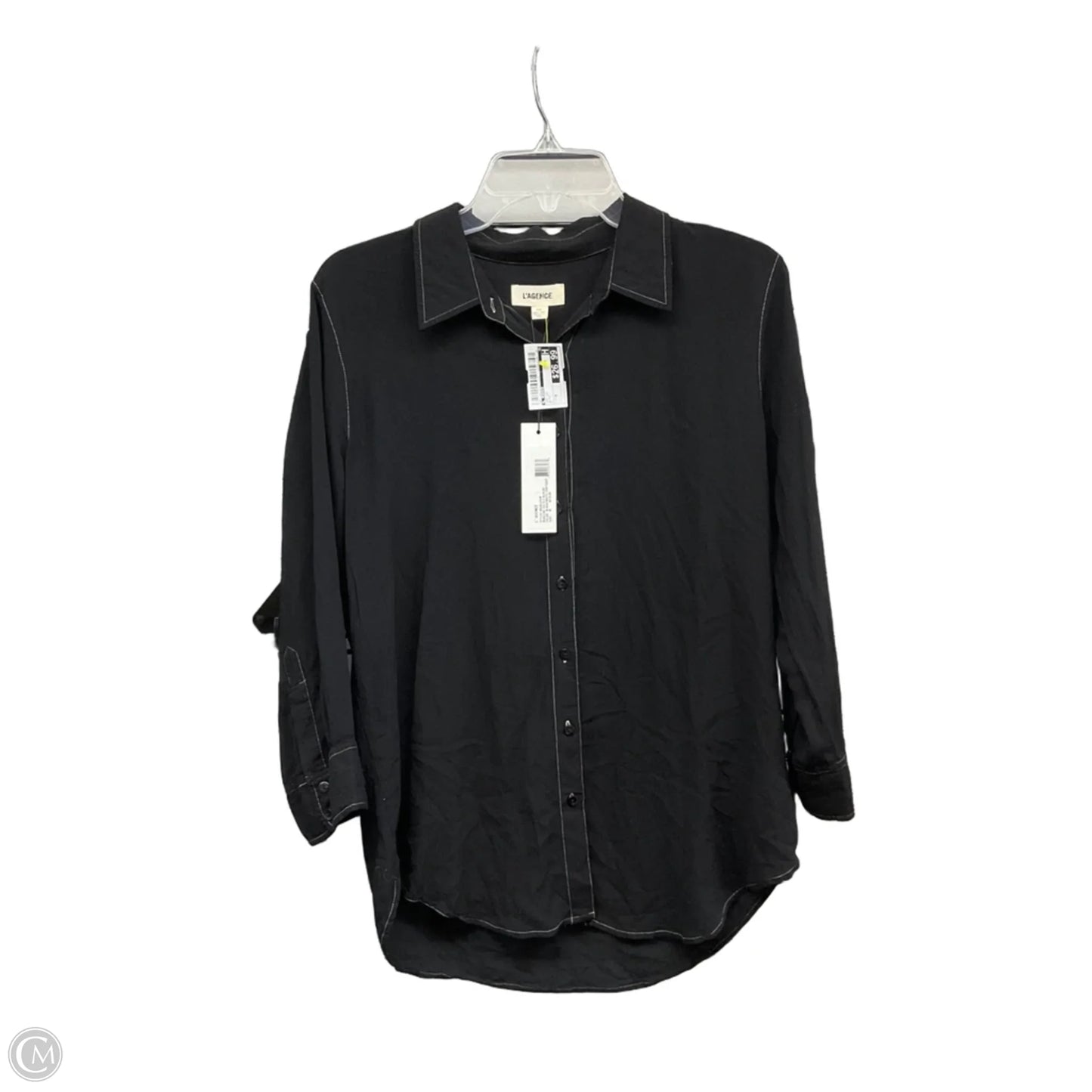 Top Long Sleeve By L Agence In Black, Size: M