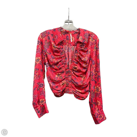 Top Long Sleeve By Free People In Floral Print, Size: S