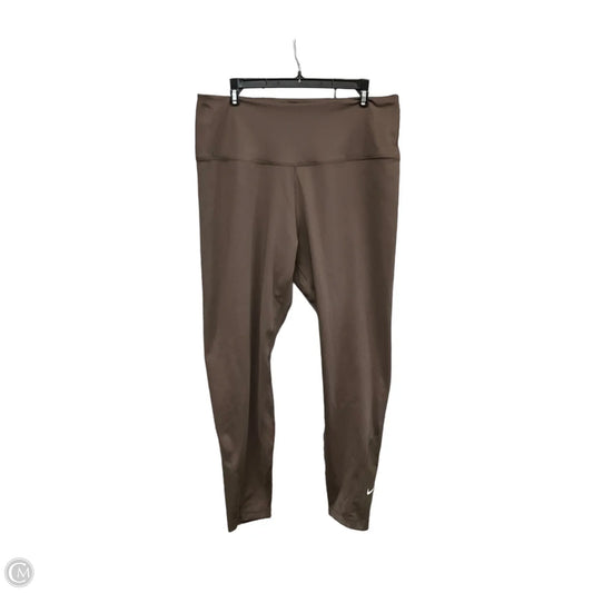Athletic Leggings By Nike Apparel In Brown, Size: Xl