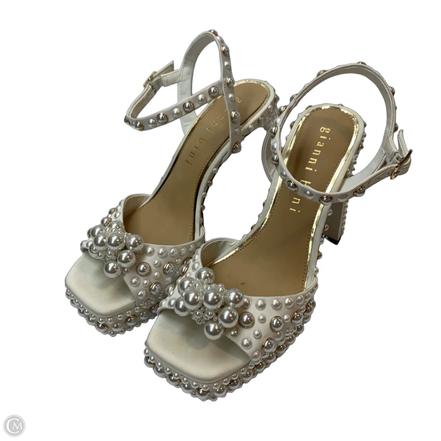 Sandals Heels Block By Gianni Bini In White, Size: 9