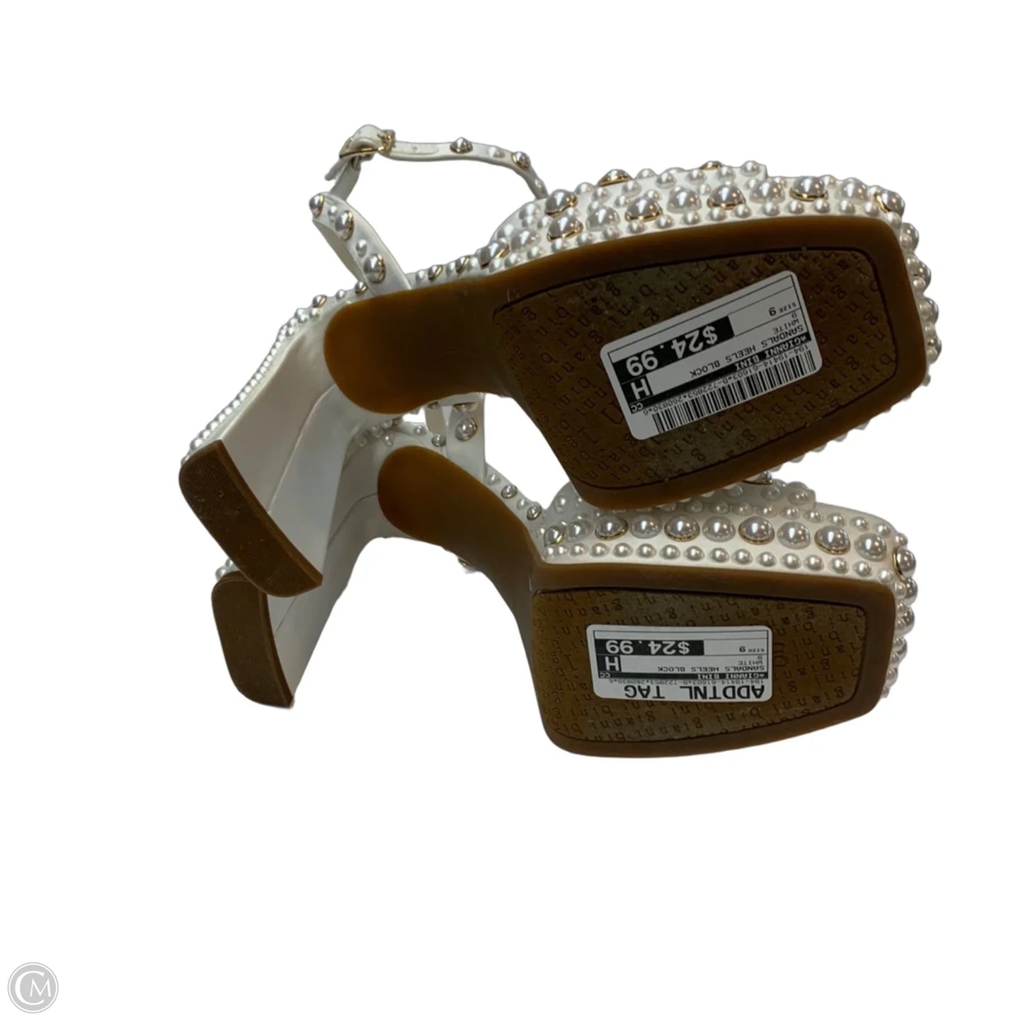 Sandals Heels Block By Gianni Bini In White, Size: 9