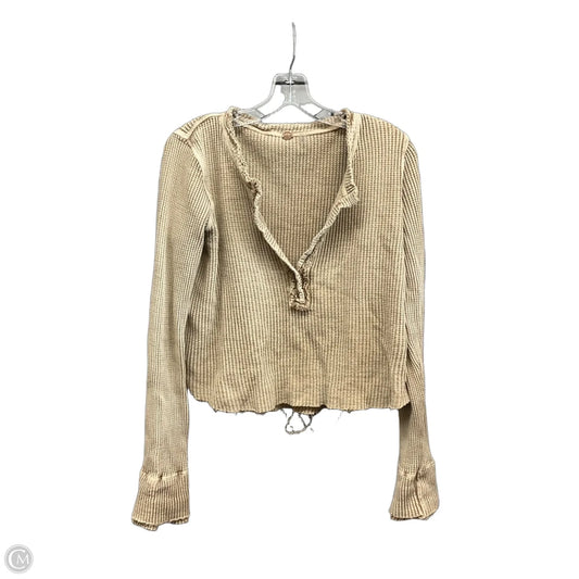 Top Long Sleeve By Free People In Tan, Size: L