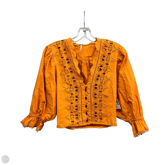 Top Long Sleeve By Free People In Orange, Size: Xs