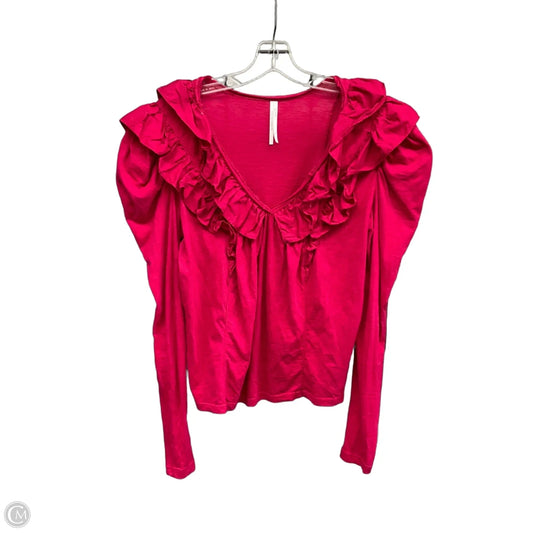 Top Long Sleeve By Anthropologie In Pink, Size: M