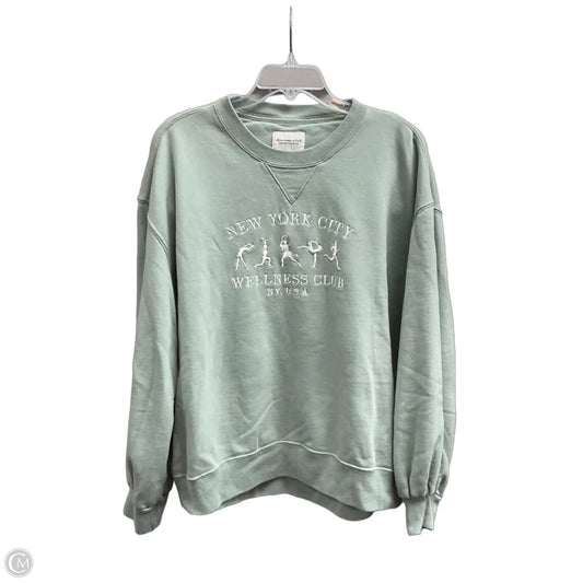 Sweatshirt Crewneck By Abercrombie And Fitch In Green, Size: Xl