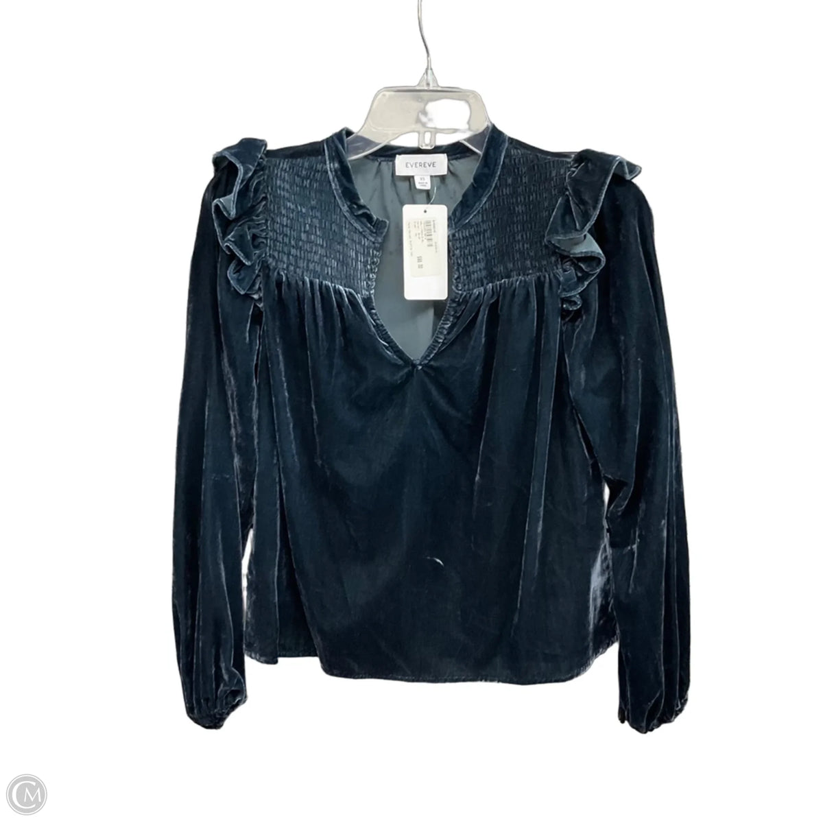 Top Long Sleeve By Evereve In Blue, Size: Xs