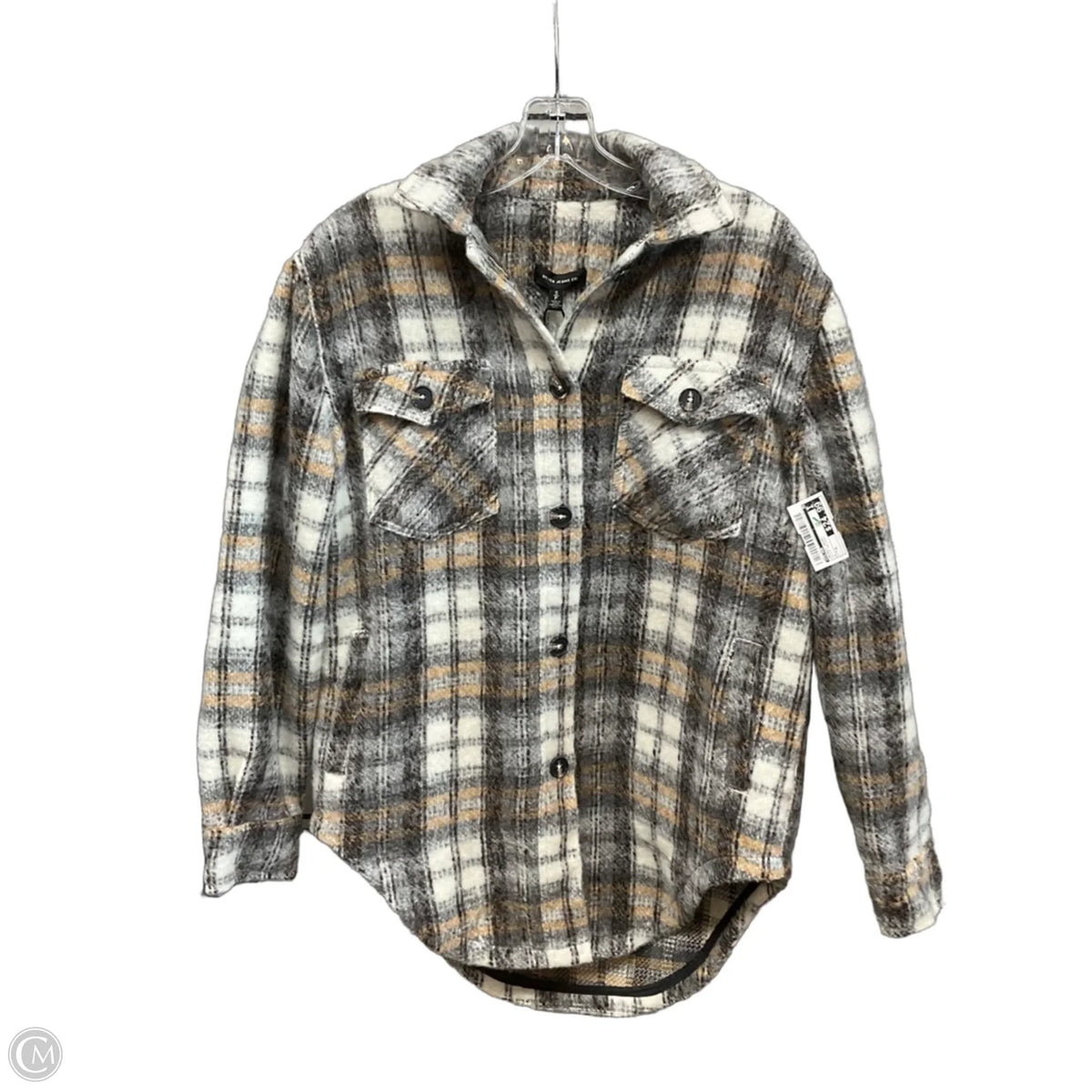 Jacket Shirt By Silver In Plaid Pattern, Size: S