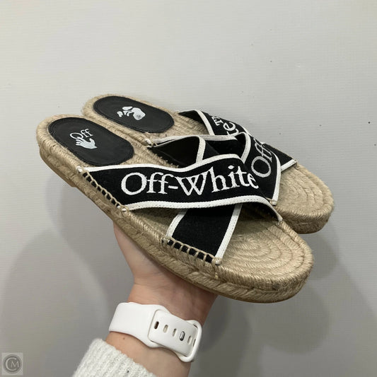 Sandals Designer By Off White In Black White, Size: 6.5